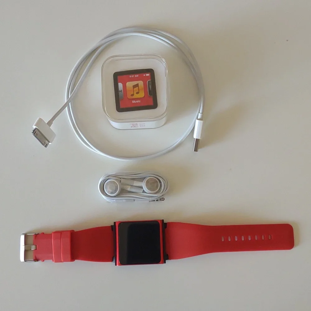 Apple iPod Nano Touch Special Edition RED with watch band.